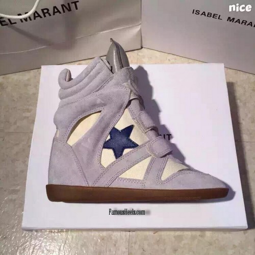 Isabel Marant Navy blue and white suede with star